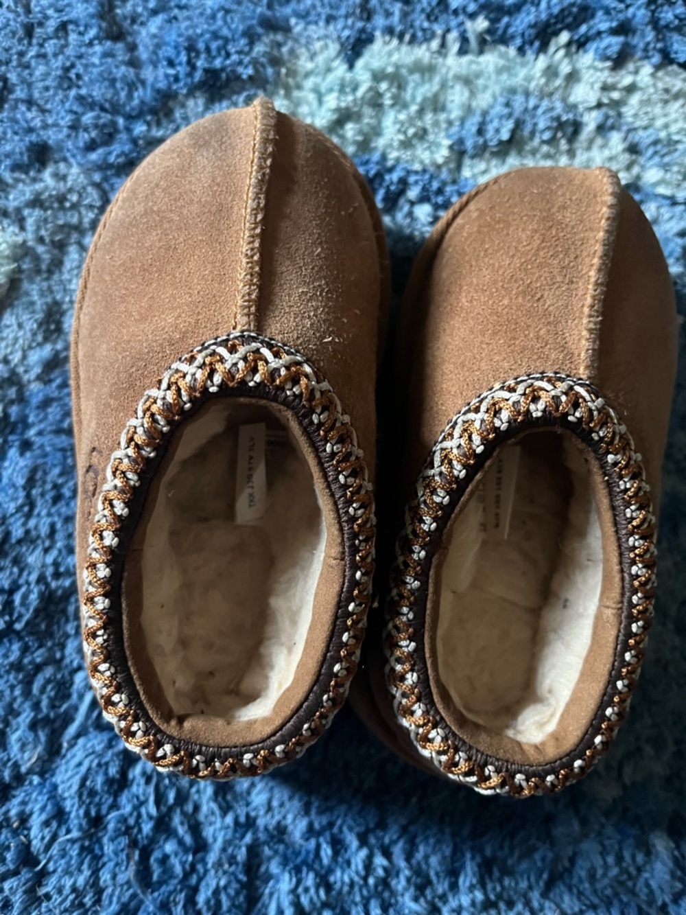 UGG Kids Brown Suede Lined Slippers